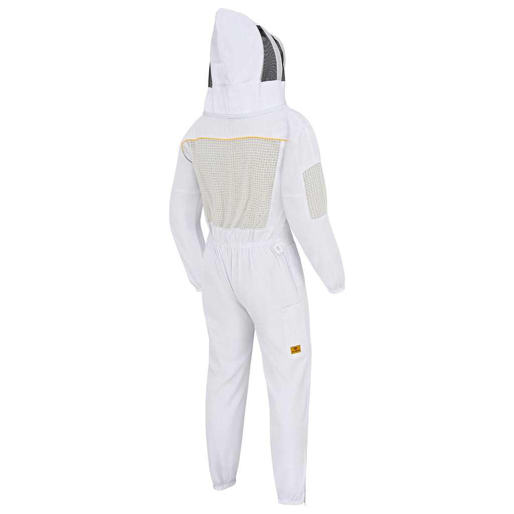 Semi-Ventilated Beekeeping Suit with Fencing Veil - White