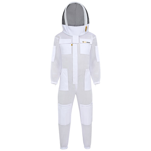 Airmesh Beekeeping Suit with Fencing Veil - White