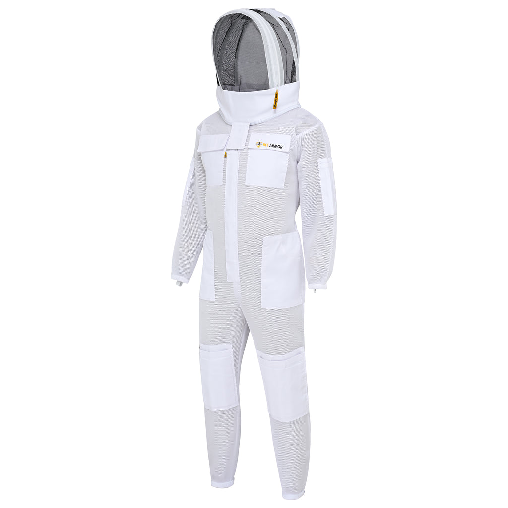 Airmesh Beekeeping Suit with Fencing Veil - White