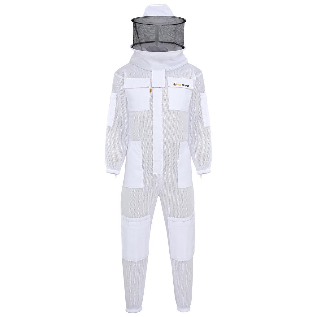 Airmesh Beekeeping Suit with Rounded Veil - White