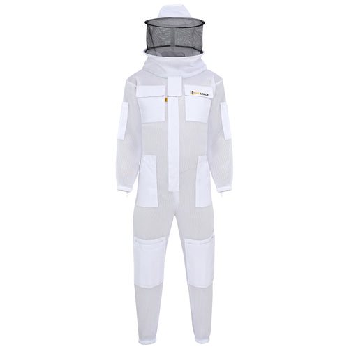 Airmesh Beekeeping Suit with Rounded Veil - White