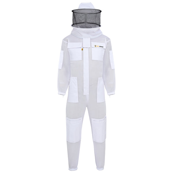 Airmesh Beekeeping Suit with Rounded Veil - White