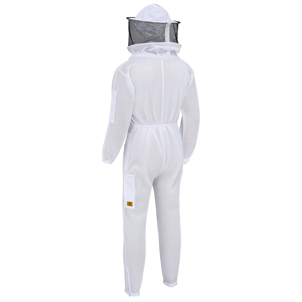 Airmesh Beekeeping Suit with Rounded Veil - White