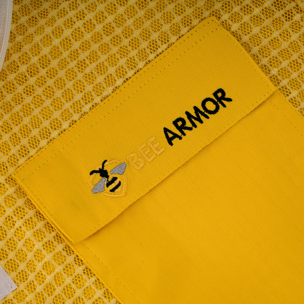 Semi Ventilated Beekeeping Jacket with Fencing Veil - Yellow