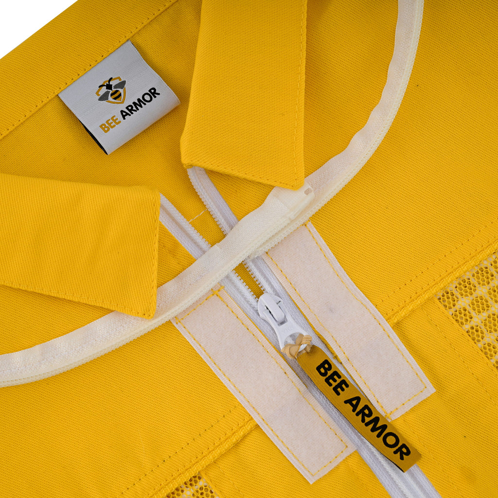 3 Layer Beekeeping Jacket with Fencing Veil - Yellow