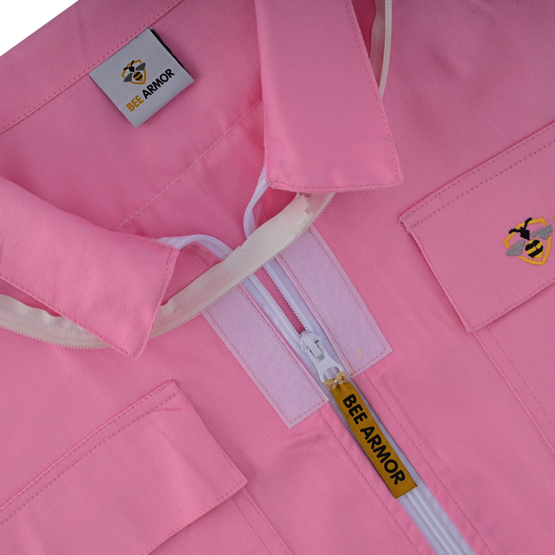 Cotton Beekeeping Jacket with Fencing Veil - Pink