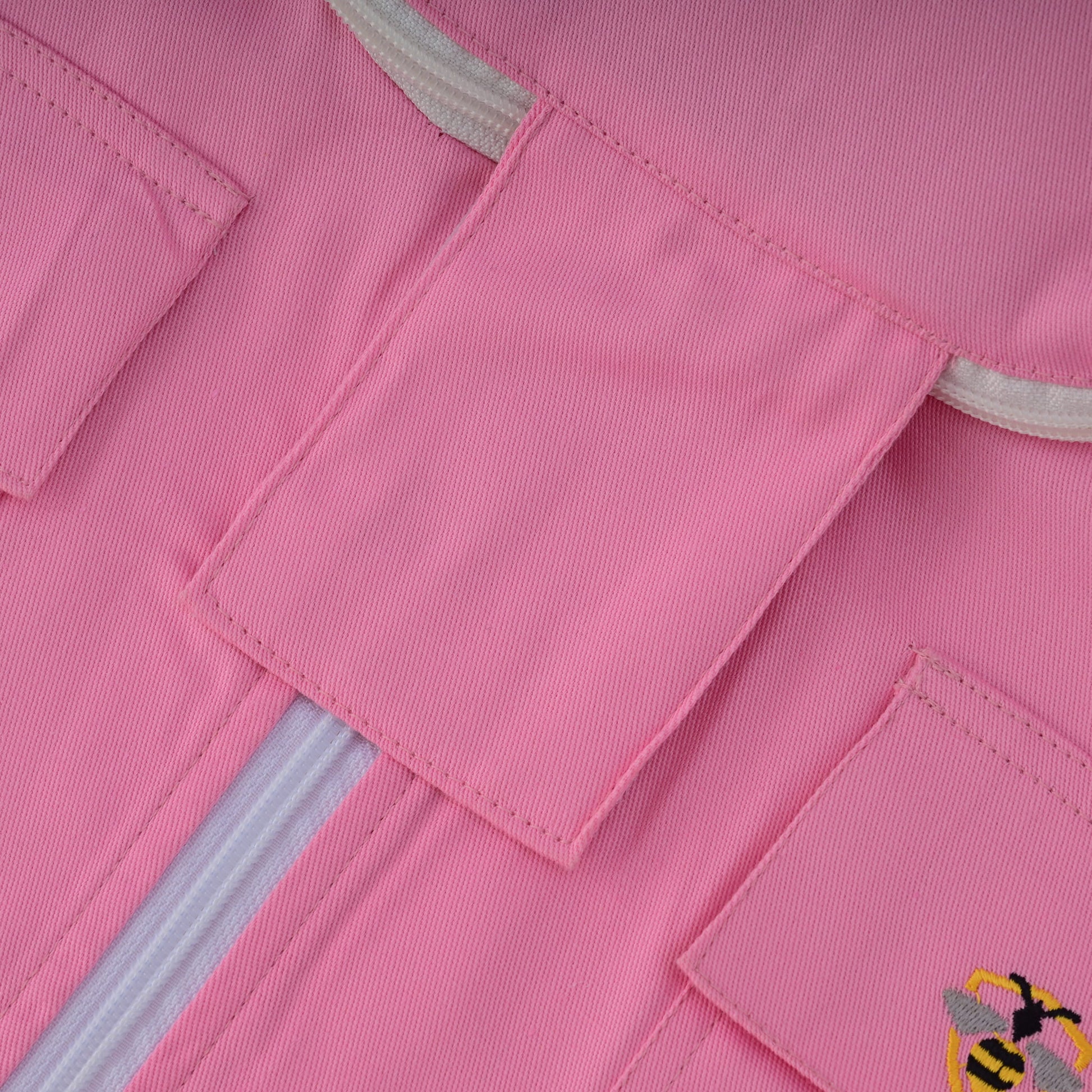 Cotton Beekeeping Jacket with Fencing Veil - Pink