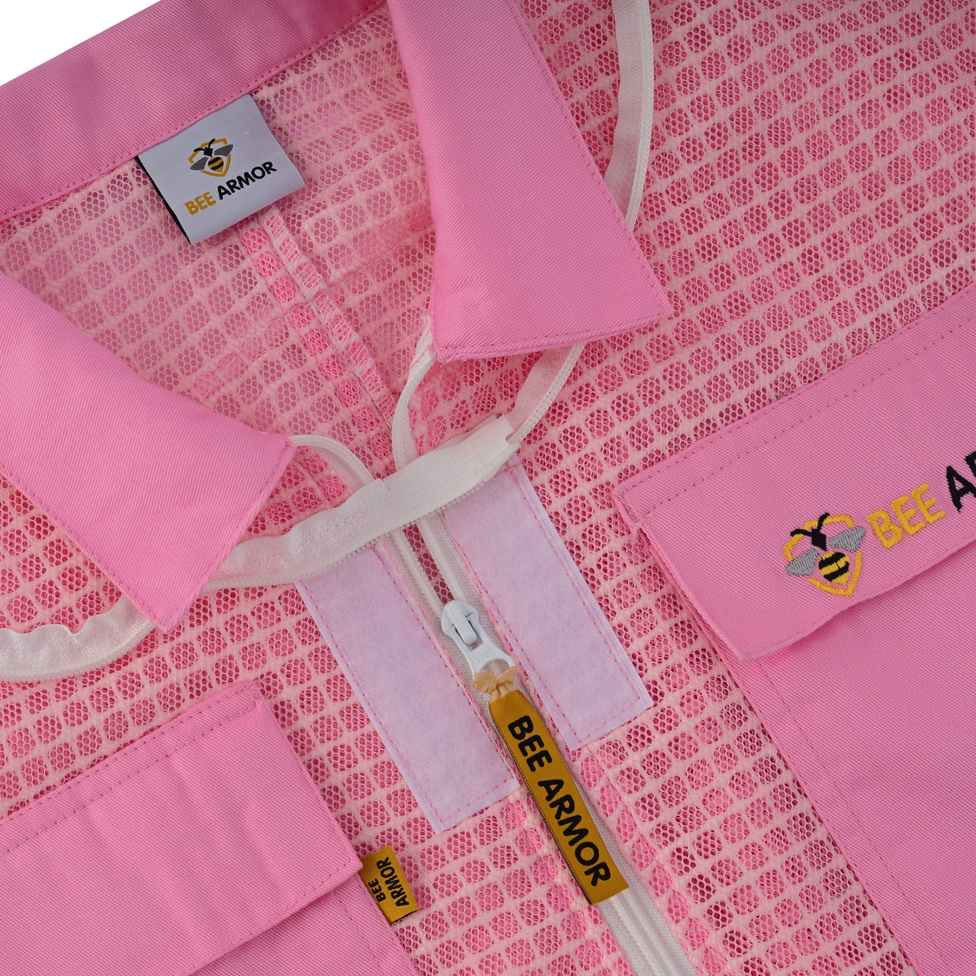 3 Layer Beekeeping Jacket with Rounded Veil - Pink