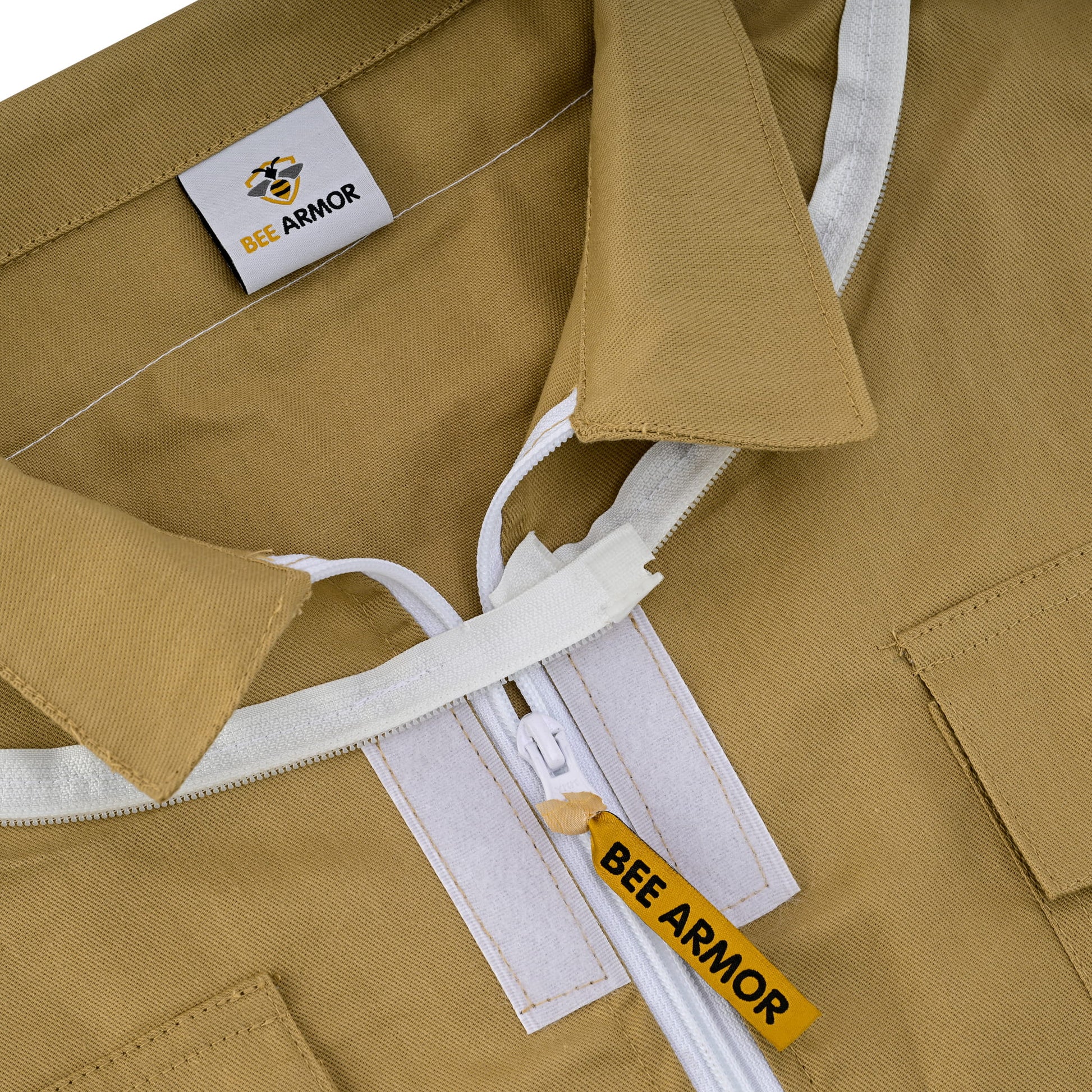 Cotton Beekeeping Jacket with Rounded Veil - Khaki