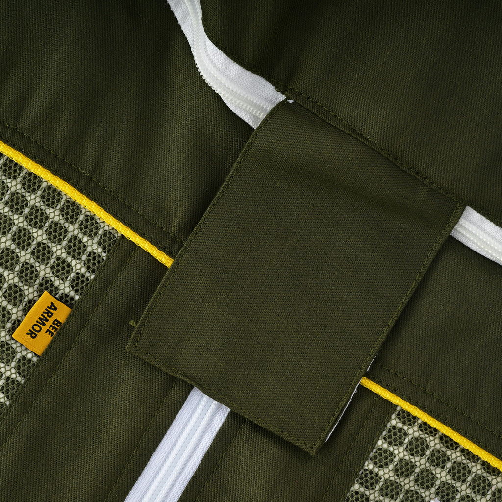 Semi Ventilated Beekeeping Jacket with Rounded Veil- Green
