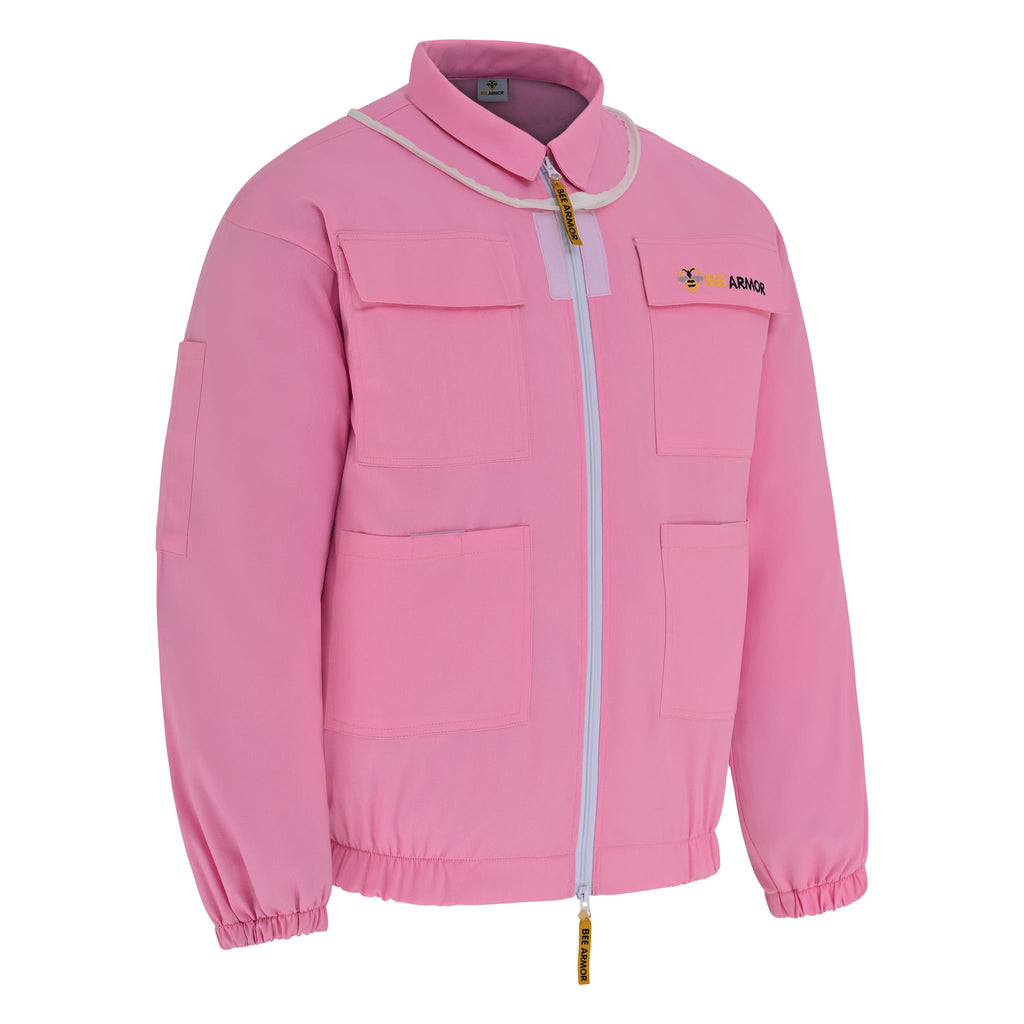 Cotton Beekeeping Jacket with Rounded Veil - Pink