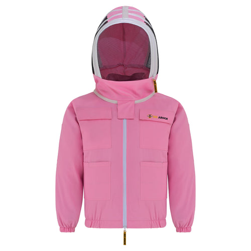 Cotton Beekeeping Jacket with Fencing Veil - Pink