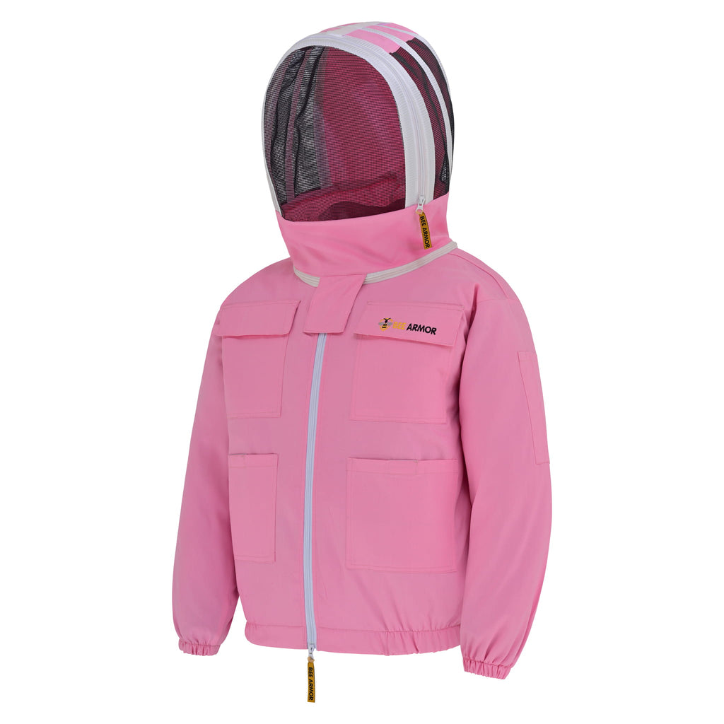 Cotton Beekeeping Jacket with Fencing Veil - Pink
