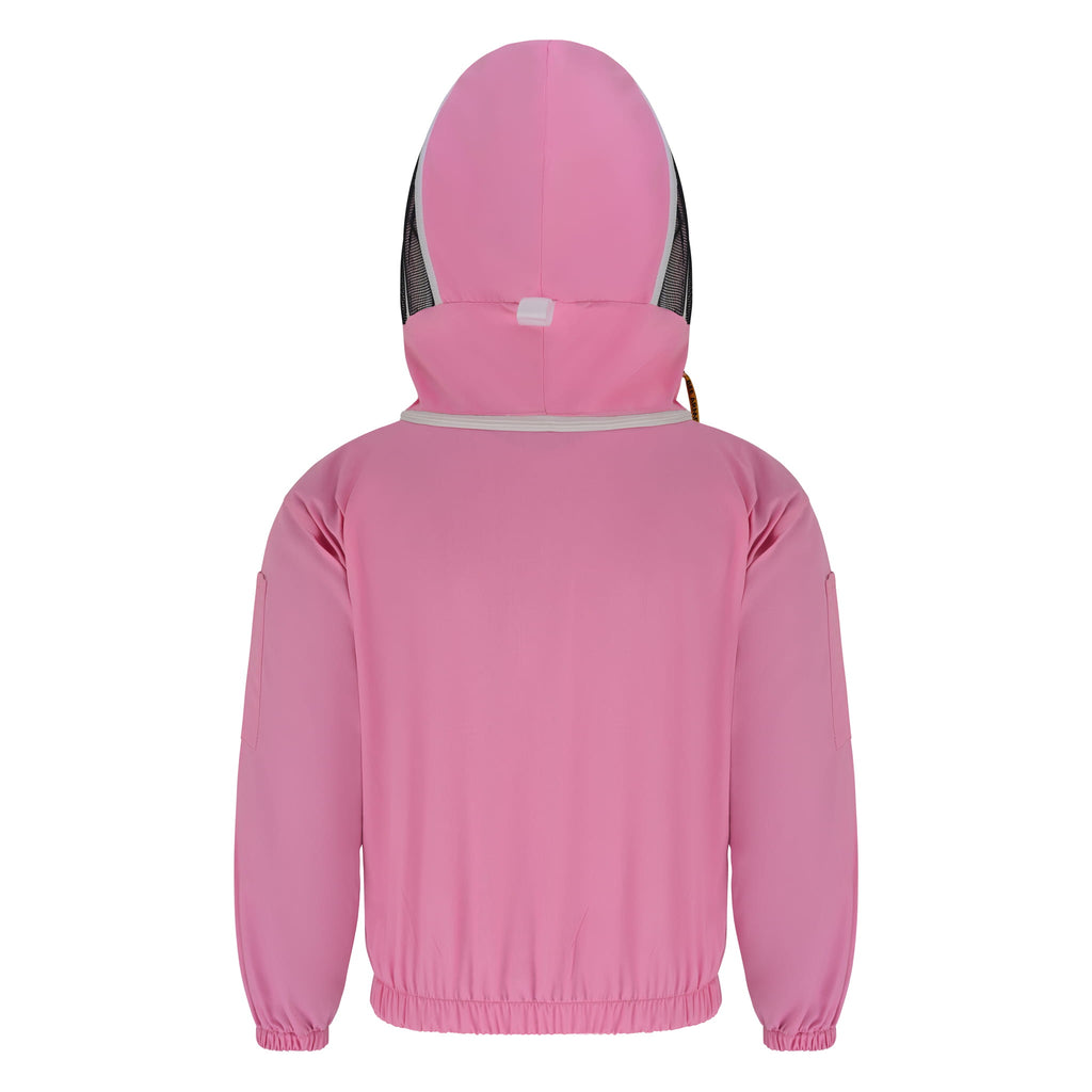 Cotton Beekeeping Jacket with Fencing Veil - Pink