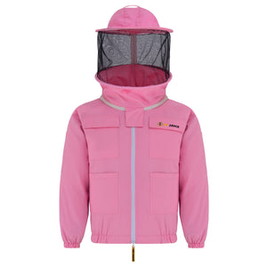 Cotton Beekeeping Jacket with Rounded Veil - Pink