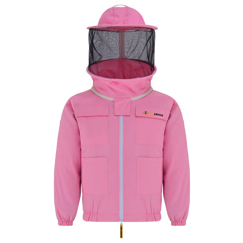 Cotton Beekeeping Jacket with Rounded Veil - Pink