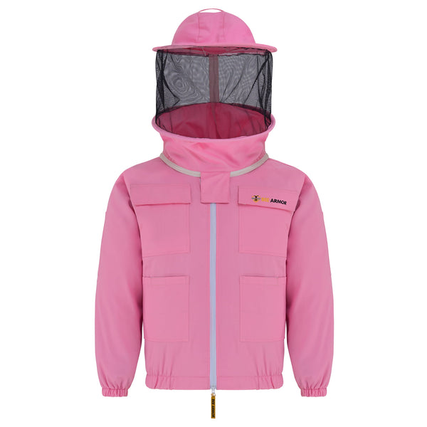 Cotton Beekeeping Jacket with Rounded Veil - Pink