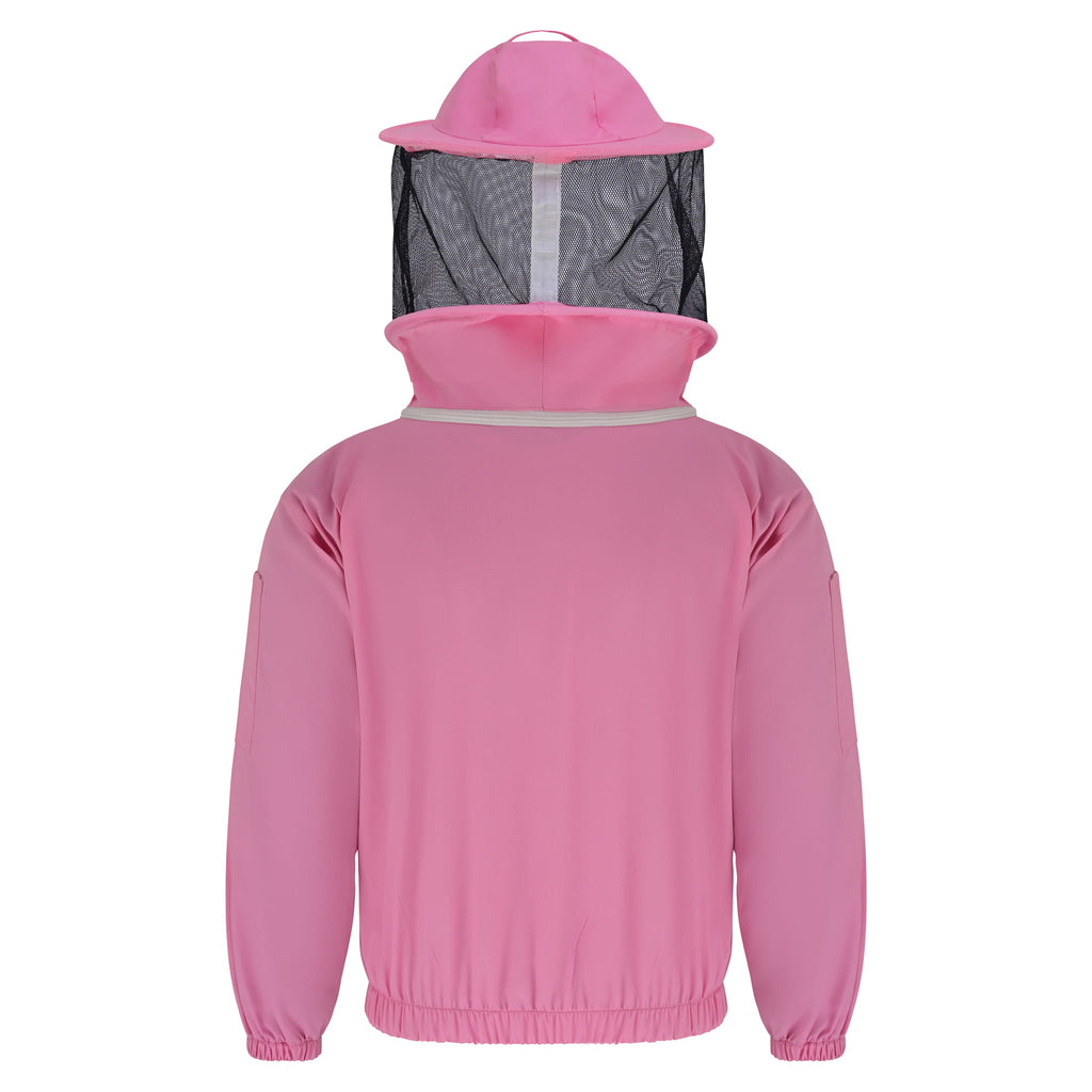 Cotton Beekeeping Jacket with Rounded Veil - Pink