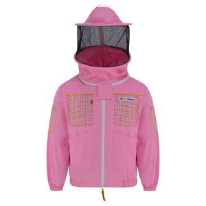 Semi Ventilated Beekeeping Jacket with Rounded Veil - Pink