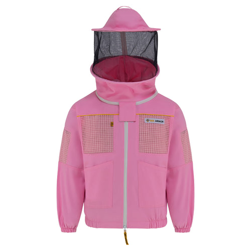Semi Ventilated Beekeeping Jacket with Rounded Veil - Pink