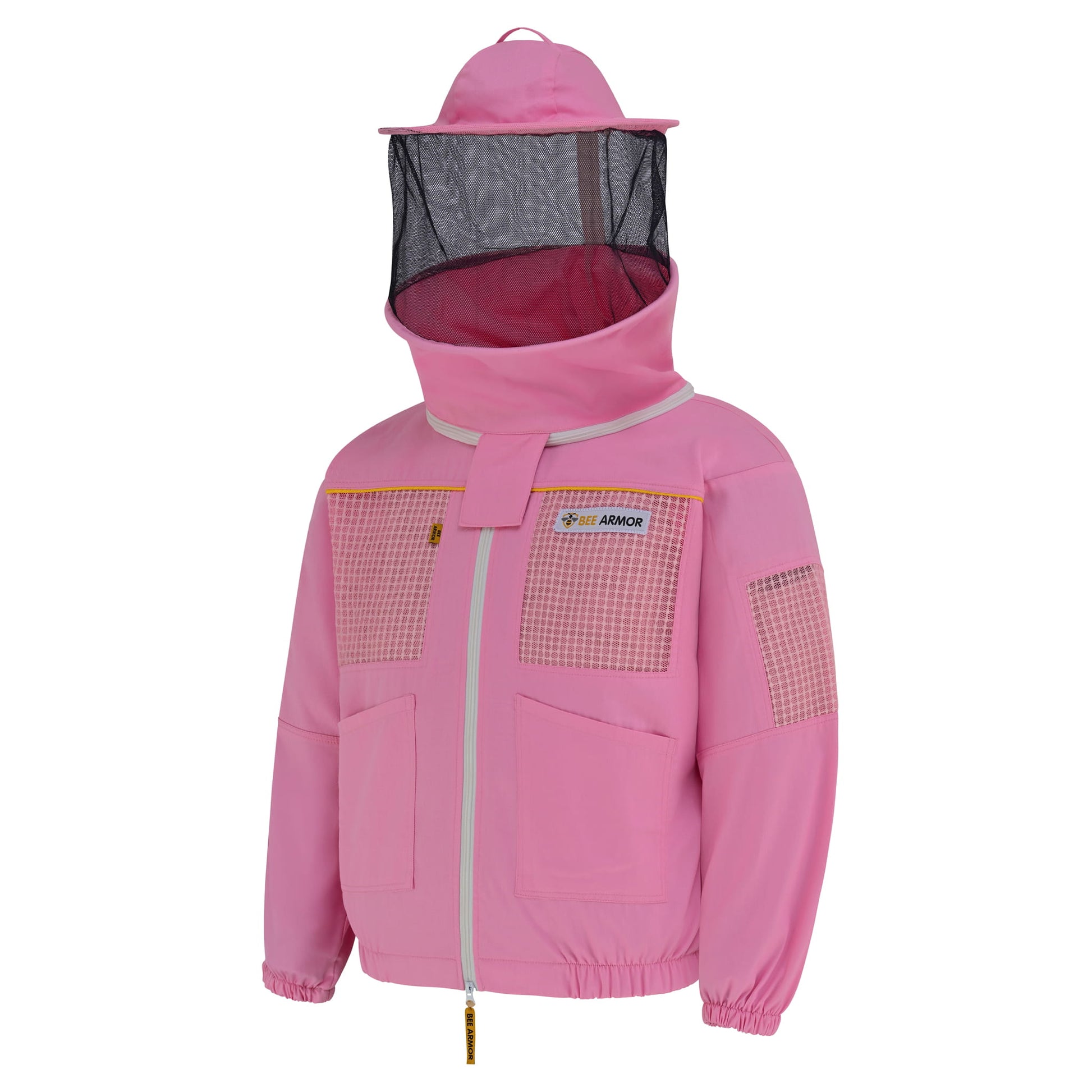 Semi Ventilated Beekeeping Jacket with Rounded Veil - Pink