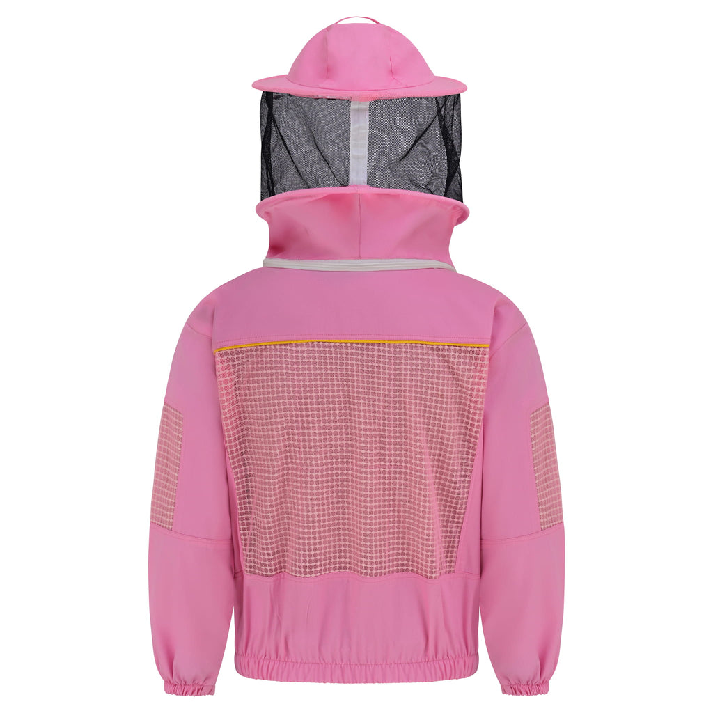 Semi Ventilated Beekeeping Jacket with Rounded Veil - Pink