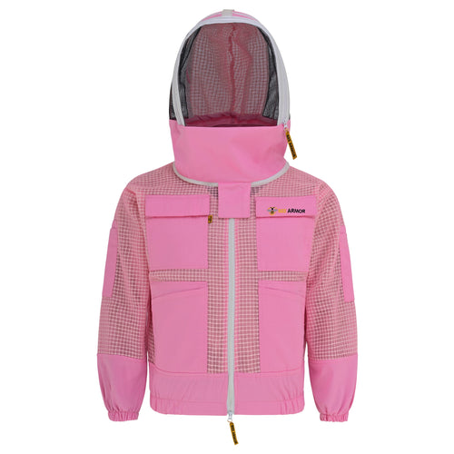3 Layer Beekeeping Jacket with Fencing Veil - Pink
