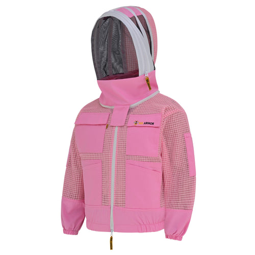 3 Layer Beekeeping Jacket with Fencing Veil - Pink