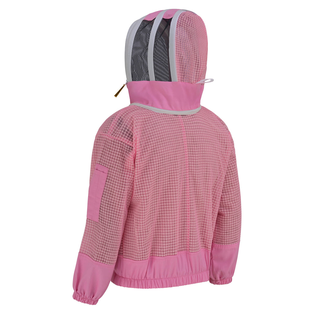 3 Layer Beekeeping Jacket with Fencing Veil - Pink