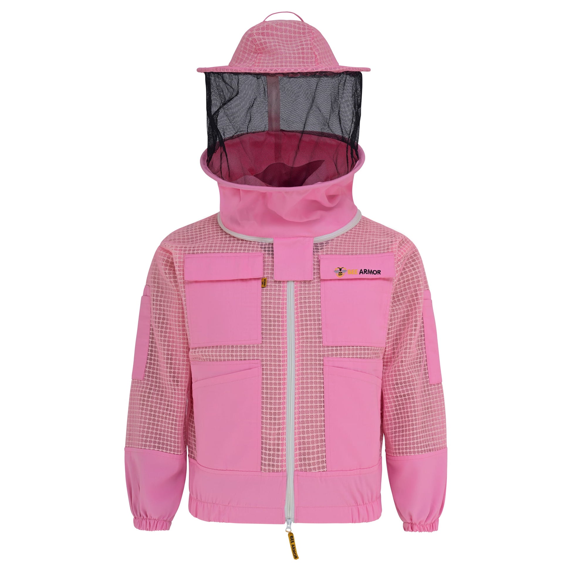 3 Layer Beekeeping Jacket with Rounded Veil - Pink