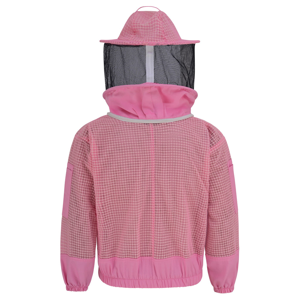 3 Layer Beekeeping Jacket with Rounded Veil - Pink