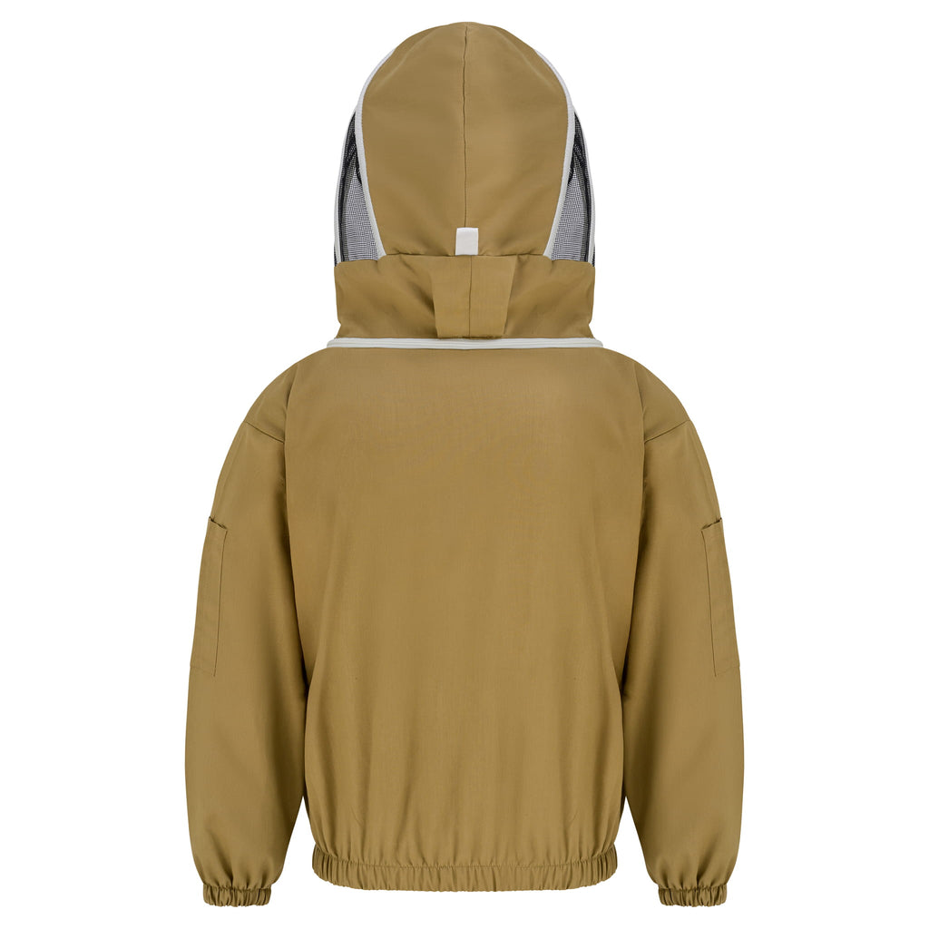 Cotton Beekeeping Jacket with Fencing Veil - Khaki