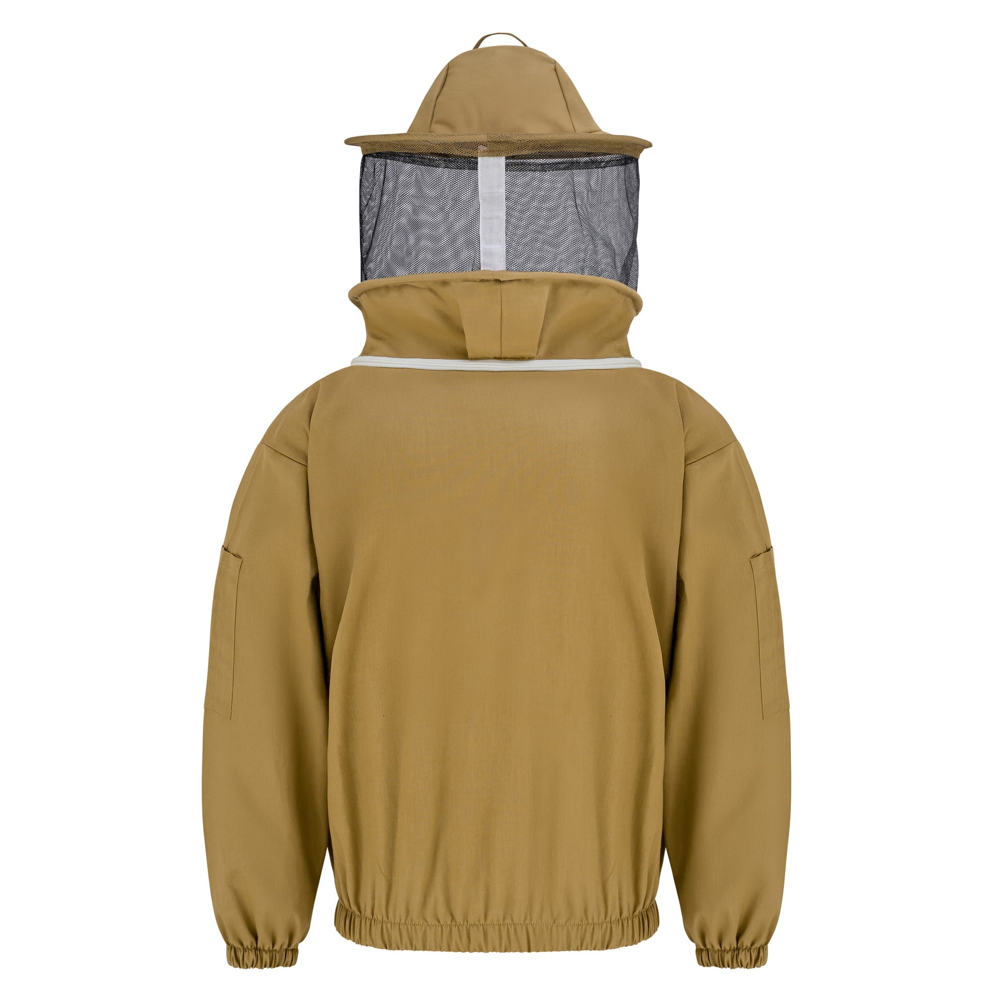 Cotton Beekeeping Jacket with Rounded Veil - Khaki