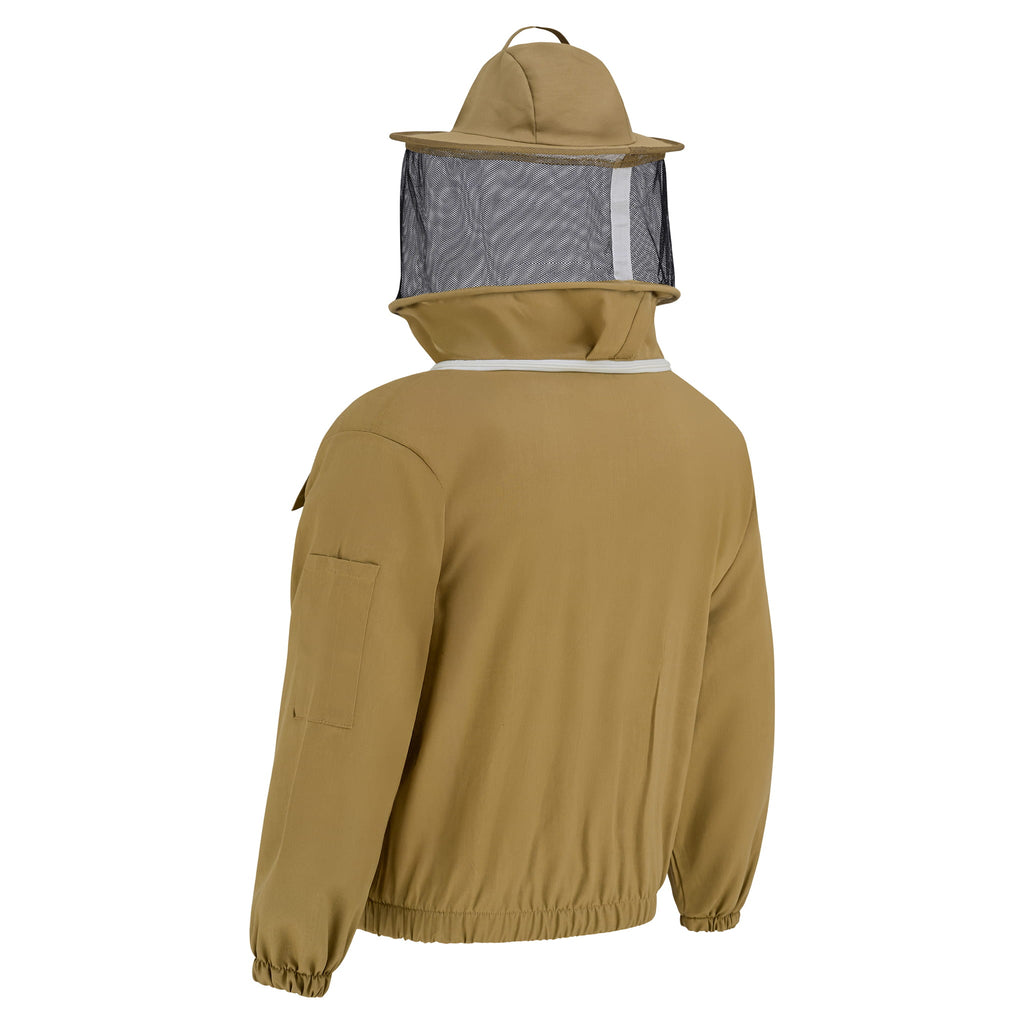 Cotton Beekeeping Jacket with Rounded Veil - Khaki