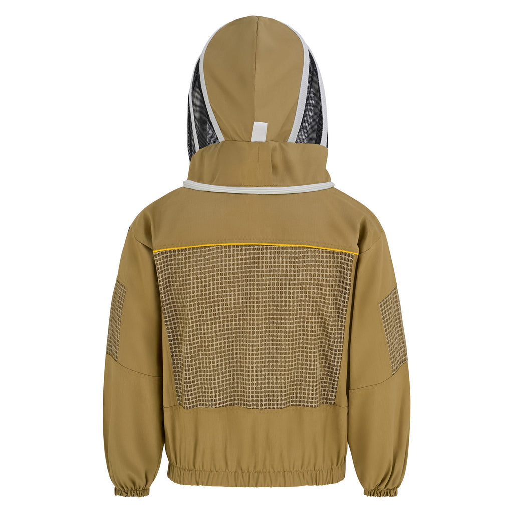 Semi Ventilated Beekeeping Jacket with Fencing Veil - Khaki