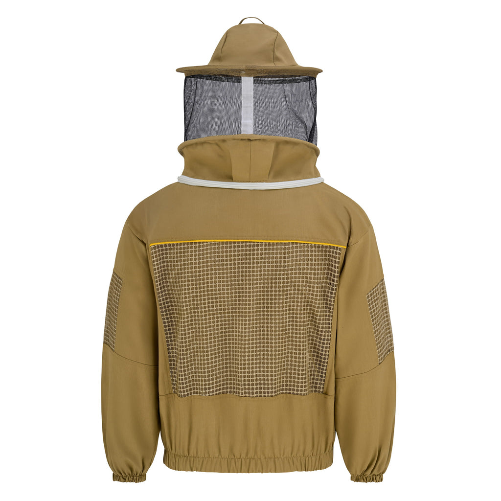 Semi Ventilated Beekeeping Jacket with Rounded Veil- Khaki