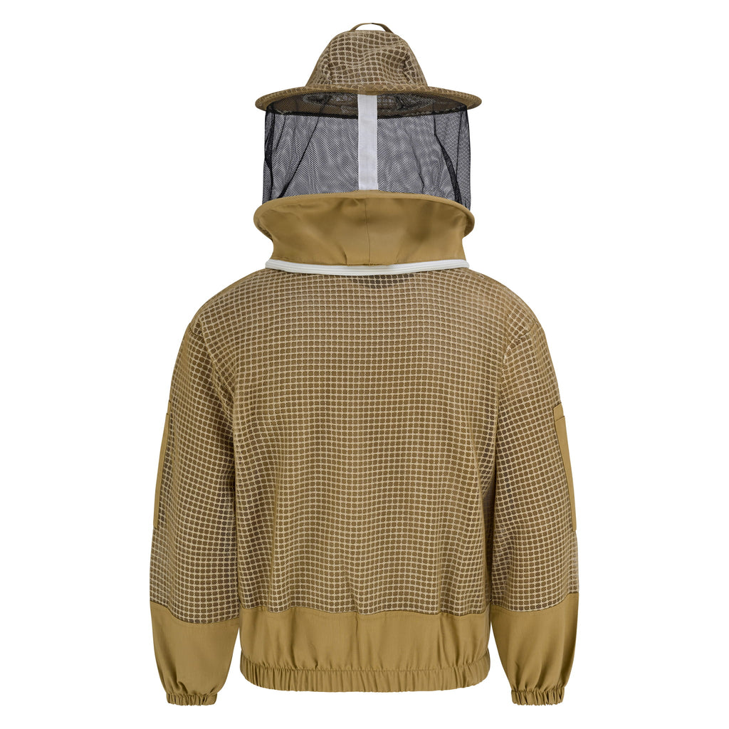 3 Layer Beekeeping Jacket with Rounded Veil- Khaki